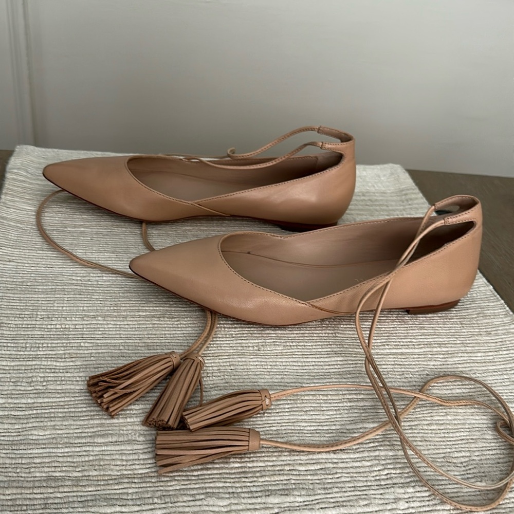 Loeffler Randall Penelope nude tassel tie flats 8 - Picture 10 of 11